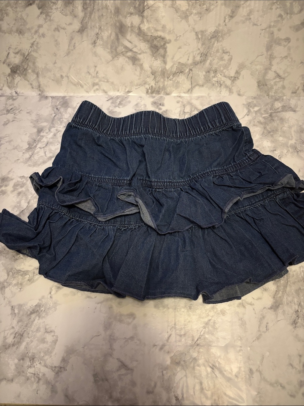 okie dokie Blue Elastic Waist Denim Skirt
